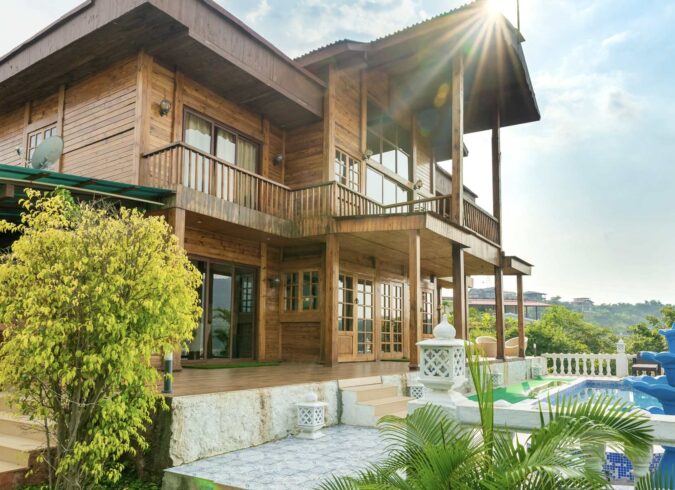 4 BHK Wooden Log House